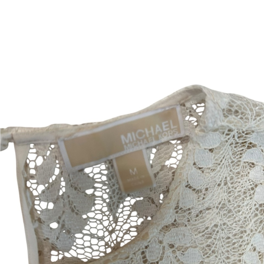 Michael Michael Kors Ivory Bell Sleeve Lace Dress Size M - Picture 9 of 15
